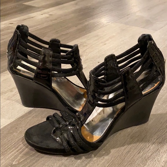 Donald J. Pliner Shoes - Donald J. Pliner Black Strappy Evening Wedges
